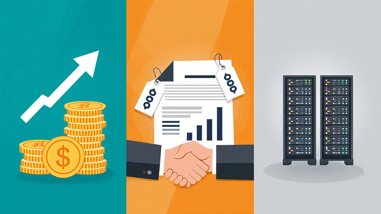 Three-panel illustration of income, market, and cost valuation methods.