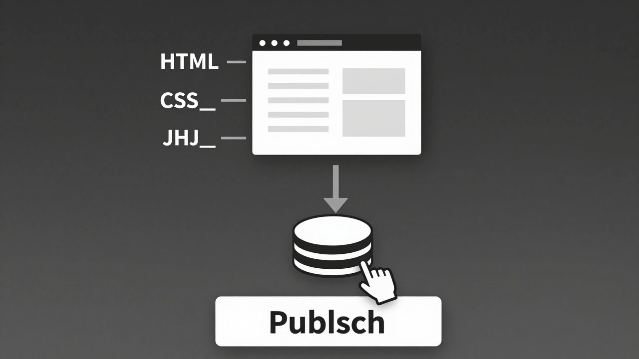 Flow diagram of WordPress content publishing from dashboard to rendered website.