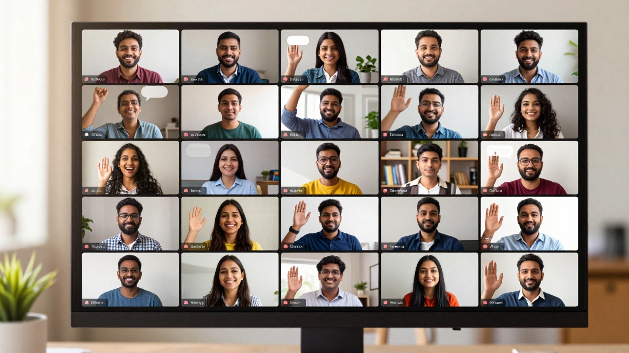 Diverse group of graduates connecting during a virtual networking session.