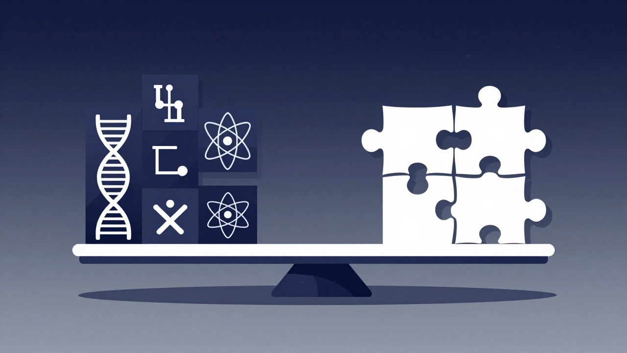 Scale balancing memory facts against logical reasoning