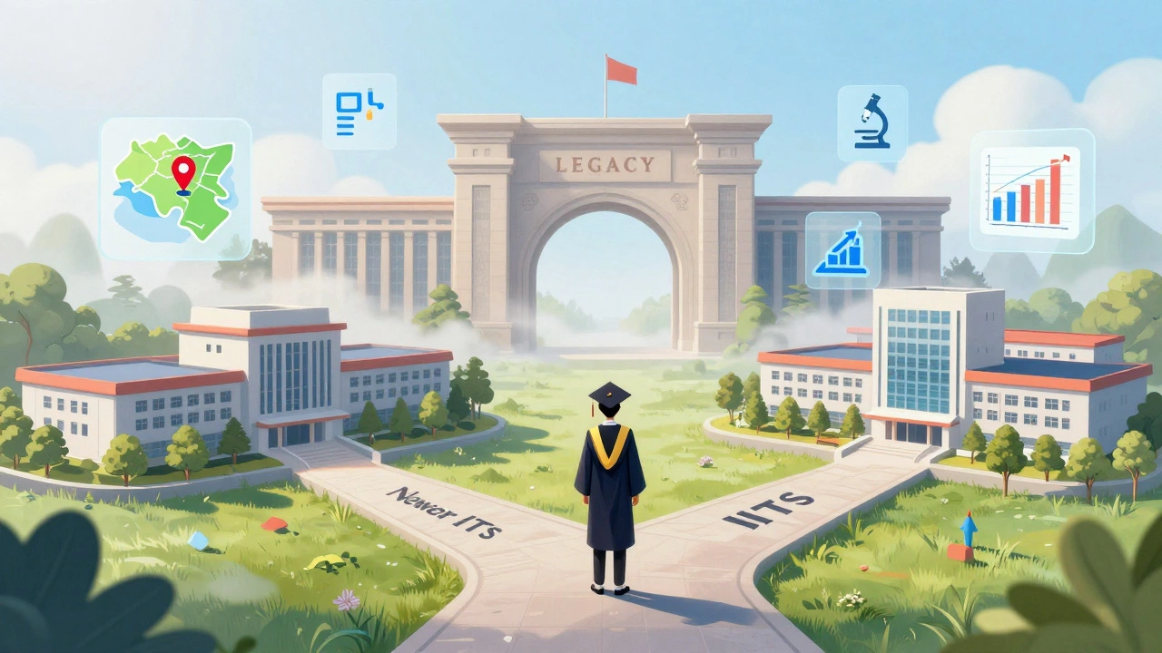 Abstract scene of choosing between legacy and new IITs