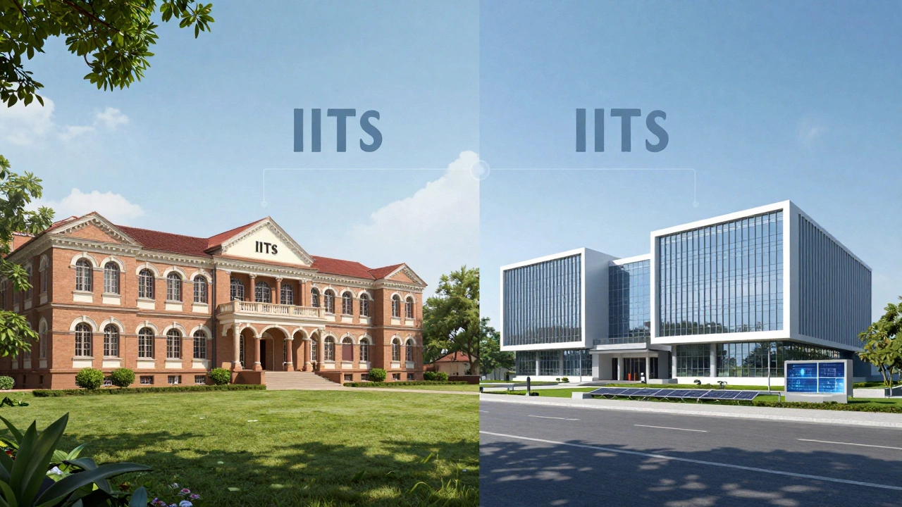 Contrast between old legacy and new modern IIT campuses