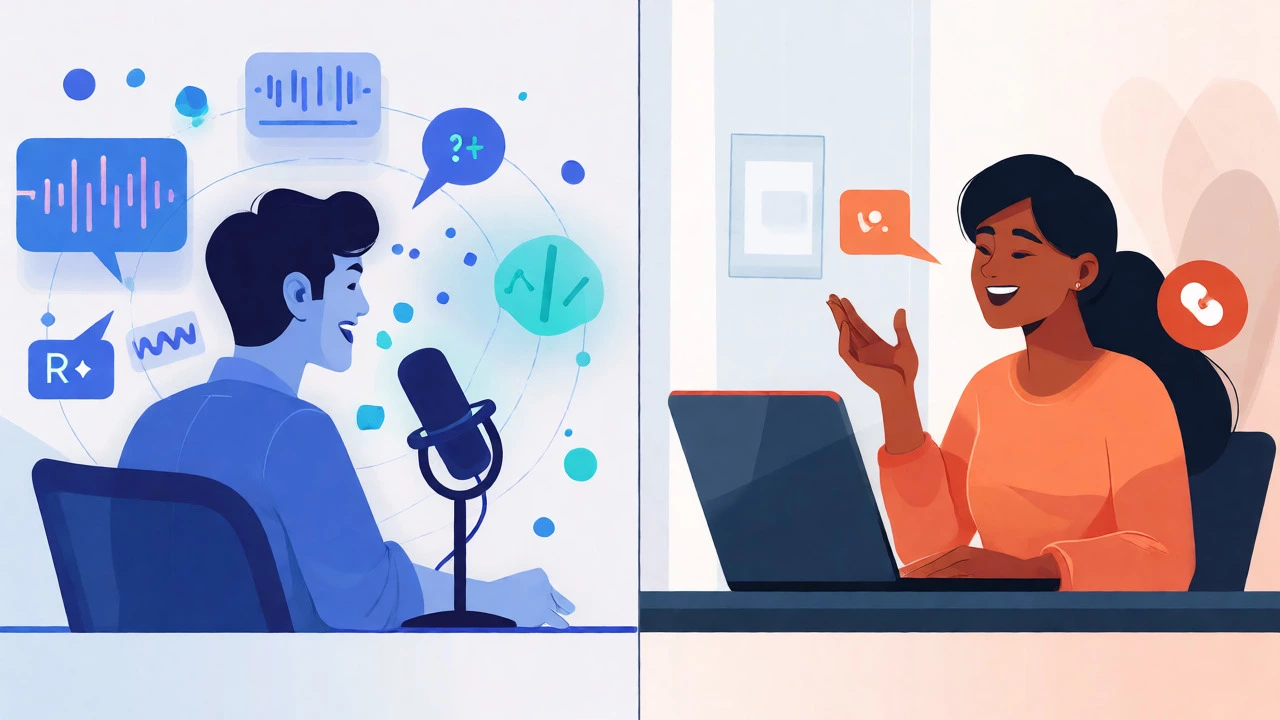 AI speech analysis vs human tutoring concept